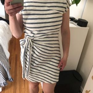 Saturday Sunday textured sleeveless striped towel dress